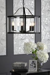 Laura Ashley Harrington 5 Light Lantern Black